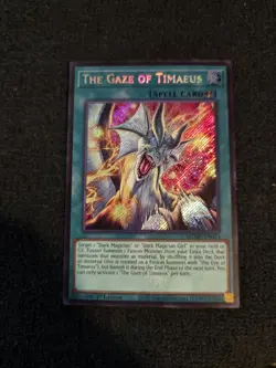 Yu-Gi-Oh Maze Of Muertos The Gaze of Timaeus Secret Rare MZMU-EN013 NM - Image 1