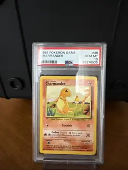 Pokemon TCG Charmander 1999 Base Set Unlimited Common Card 46/102, PSA Mint 10 - Image 1