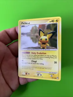 Pichu 93/123 Mysterious Treasures Non Holo Pokemon Card LP+ - Image 3