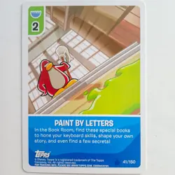 Club Penguin Card-Jitsu Paint By Letters #41/150 Topps Disney Trading Card - Image 1