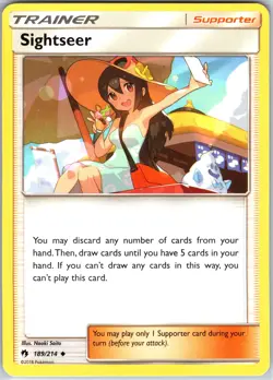 Sightseer 189/214 Uncommon Regular Card SM - Lost Thunder Pokemon TCG LP - Image 1
