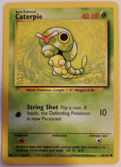 4TH PRINT CATERPIE - 45/102 - Base Set - 4th Print - 1999-2000 - Pokemon Card - Image 1