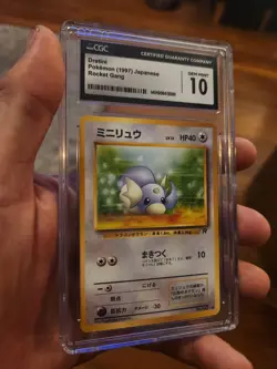 CGC 10 GEM MINT 1997 Pokemon Japanese Team Rocket Dratini #147 Card - Image 1