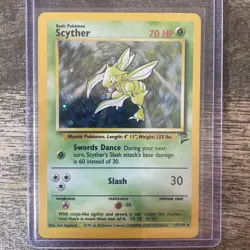 Scyther 17/130 Base Set 2 2000 Holo Rare WOTC Pokemon Card TCG - Image 1