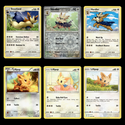6x Stoutland Lot Herdier Lillipup 105.0 Sun Moon Pokemon Cards Collection Set - Image 1