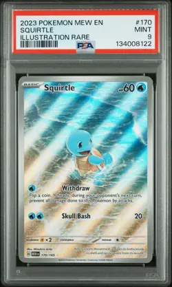 2023 POKEMON MEW EN-151 ILLUSTRATION RARE #170 SQUIRTLE PSA 9 - Image 1
