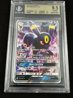 Pokemon Umbreon GX 80/149 SM Base Set Ultra Rare Holo Beckett BGS 9.5 GEM MINT - Image 1