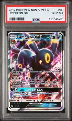 Pokemon Umbreon GX Sun & Moon Ultra Rare #80/149 PSA 10 Gem Mint - Image 1
