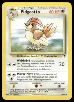 Pokemon Tcg Pidgeotto #34 Pokemon Legendary Collection LP - Image 1