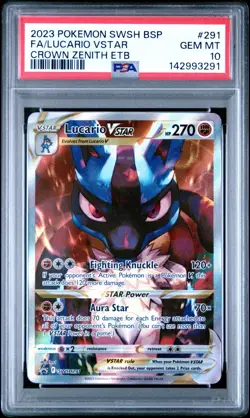 PSA 10 LUCARIO VSTAR SWSH291 BLACK STAR PROMO CROWN ZENITH ETB POKEMON 😍 - Image 1