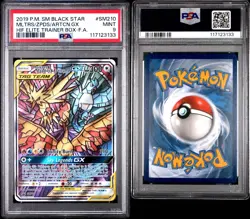 Pokemon Moltres Zapdos Articuno Hidden Fates ETB Promo SM210 PSA 9 - Image 3