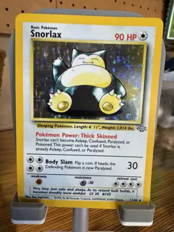 Pokemon Snorlax Jungle Holo Rare 11/64 90 HP English Card 1999 - Image 1