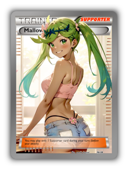 Mallow Trading Card - Sexy Adult Anime Waifu Custom Made Trainer | PARODY - Image 1
