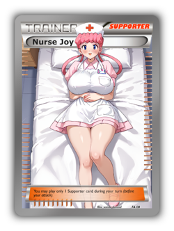 Nurse Joy Trading Card - Sexy Adult Anime Waifu Custom Made Trainer | PARODY - Image 1
