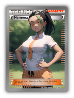 Nemona Trading Card - Sexy Adult Anime Waifu Custom Made Trainer | PARODY - Image 1