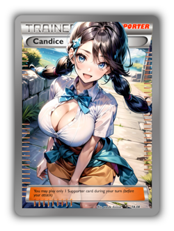 Candice Trading Card - Sexy Adult Anime Waifu Custom Made Trainer | PARODY - Image 1