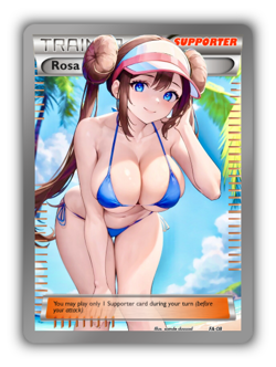 Rosa Trading Card - Sexy Adult Anime Waifu Custom Made Trainer | PARODY - Image 1