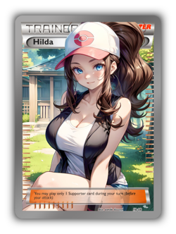 Hilda Trading Card - Sexy Adult Anime Waifu Custom Made Trainer | PARODY - Image 1