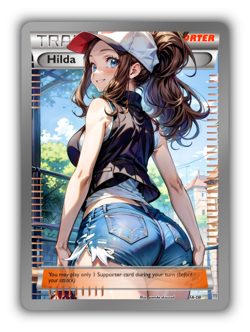 Hilda Trading Card - Sexy Adult Anime Waifu Custom Made Trainer | PARODY Fan Art - Image 1