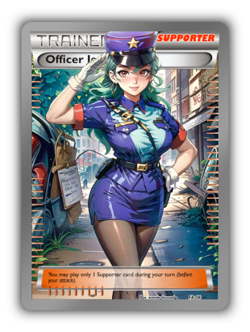 Officer Jenny Trading Card - Sexy Adult Anime Waifu Custom Made Trainer | PARODY - Image 1