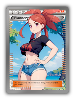 Flannery Trading Card - Sexy Adult Anime Waifu Custom Made Trainer | PARODY - Image 1