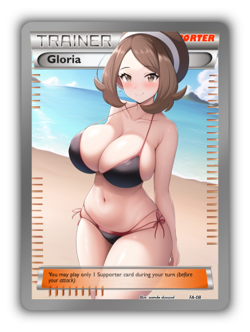 Gloria Trading Card - Sexy Adult Anime Waifu Custom Made Trainer | PARODY - Image 1