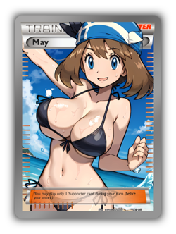 May Trading Card - Sexy Adult Anime Waifu Custom Made Trainer | PARODY - Image 1