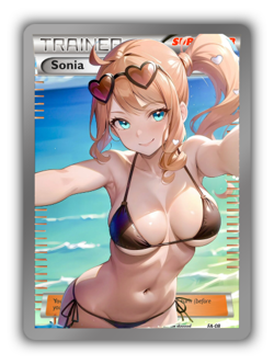 Sonia Trading Card - Sexy Adult Anime Waifu Custom Made Trainer | PARODY - Image 1
