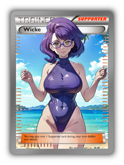 Wicke Trading Card - Sexy Adult Anime Waifu Custom Made Trainer | PARODY - Image 1