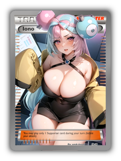 Iono Trading Card - Sexy Adult Anime Waifu Custom Made Trainer | PARODY - Image 1