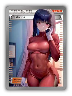 Sabrina Trading Card - Sexy Adult Anime Waifu Custom Made Trainer | PARODY - Image 1