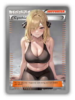 Cynthia Trading Card - Sexy Adult Anime Waifu Custom Made Trainer | PARODY - Image 1