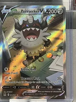 Pokemon Galarian Perrserker V 184/196 Lost Origin Full Art Holo NM - Image 1