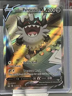 Pokemon Galarian Perrserker V 184/196 Lost Origin Full Art Holo NM - Image 2