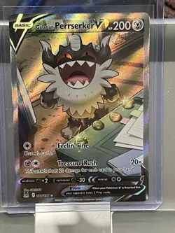 Pokemon Galarian Perrserker V 184/196 Lost Origin Full Art Holo NM - Image 4