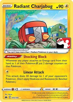 Pokemon Radiant Charjabug 051/159 Holo Prize Pack Promo Pokemon Card 2023 - Image 1