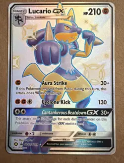 2019 Pokemon Sun & Moon Hidden Fates Lucario GX Holo Rare #SV64/SV94 - Image 1