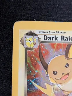 2000 Pokemon Team Rocket First Edition Dark Raichu Holo #83/82 SWIRL - Image 3