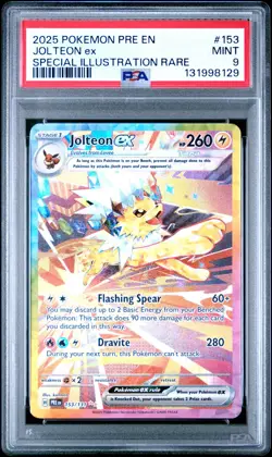 2025 Pokemon Pre EN- Jolteon EX #153 Special Illustration Rare PSA 9 - Image 1