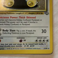 Pokemon Snorlax Jungle Holo Rare 11/64 1999 90 HP Wizards of the Coast English - Image 3