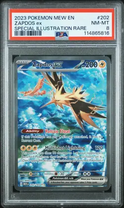 2023 POKEMON MEW EN-151 SPECIAL ILLUSTRATION RARE #202 ZAPDOS EX PSA 8 - Image 1