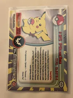 Pikachu #25 1999 Topps Foil Pokemon TV Animation Near Mint EXCELLENT 10/10 - Image 4