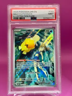 2025 POKEMON DRI EN-DESTINED RIVALS ILLUSTRATION RARE #193 MISTY'S PSYDUCK PSA 9 - Image 1