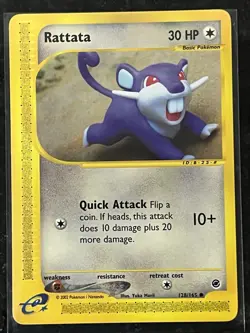 2002 RATTATA 128/165 POKEMON EXPEDITION BASE SET BASIC COMMON NORMAL LP - Image 1