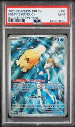 2025 POKEMON DRI EN-DESTINED RIVALS ILLUSTRATION RARE #193 MISTY'S PSYDUCK PSA 9 - Image 1