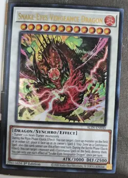 1X NM Snake-Eyes Vengeance Dragon - ALIN-EN040 - Ultra Rare 1st Edition Yugioh - Image 1