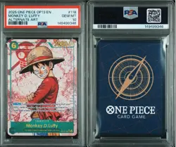 2025 One Piece Carrying On His Will OP13 Monkey D Luffy Alternate Art 118 PSA 10 - Image 3