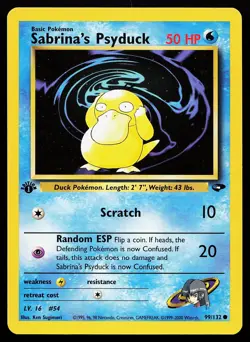 Sabrina's Psyduck 99/132 Common 1st Edition Gym Challenge Pokemon Card - Image 1