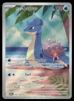 Pokemon Cards Misty's Lapras 194/182 Destined Rivals Illustration Rare NM *2 - Image 1