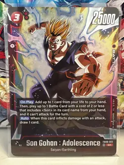 Dragon Ball Super Fusion World CCG Card - Son Gohan Adolescence (FB08-012 SR) - Image 1